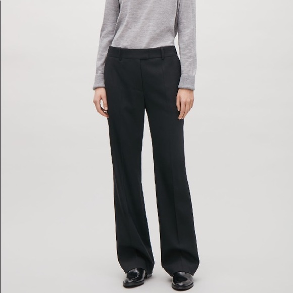 COS Black Wide-Leg Trousers - Picture 1 of 7